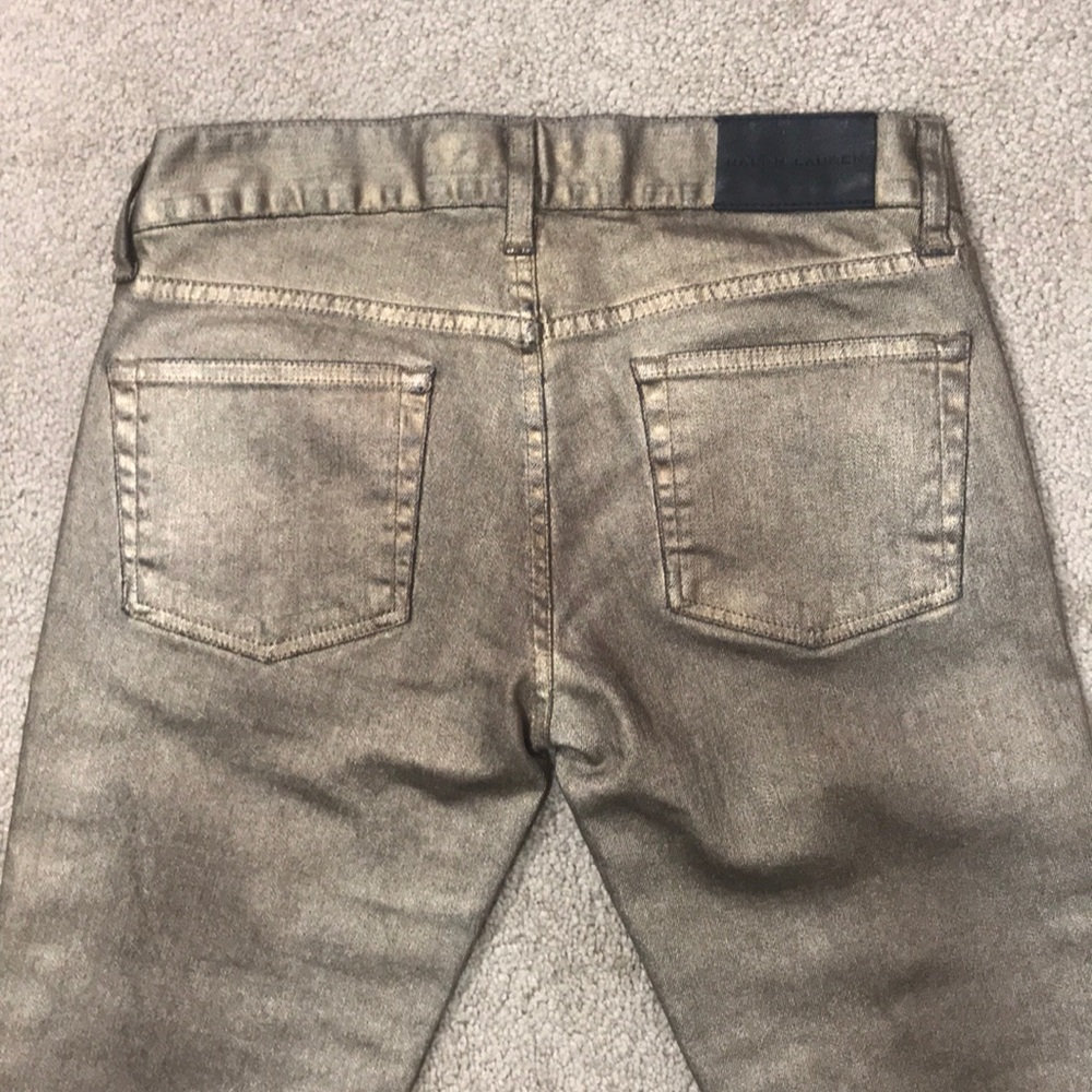 RL Black Label Cropped Matchstick Metallic Jeans - Picture 5 of 8